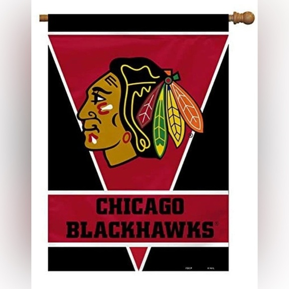 Chicago Blackhawks 1‎ Sided 28x40 House Banner NHL Sign Flag Wall Cave NEW - Picture 1 of 3